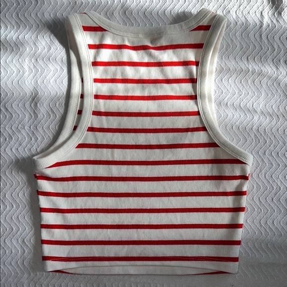 H&M Red and White Striped Crop Top - Picture 5 of 5